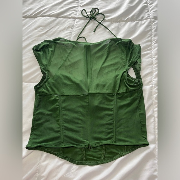 Fashion Nova Green Mesh Crop Top - Picture 5 of 5